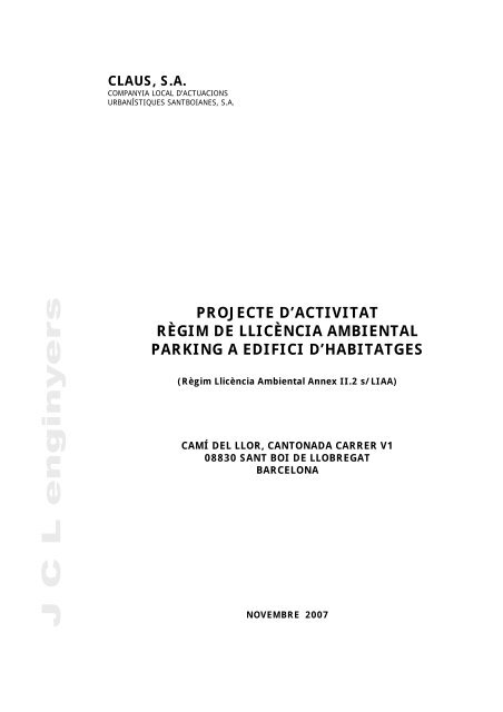 Memòria del projecte d'activitats.