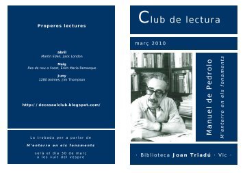Club de lectura - Biblioteca Joan Triadú
