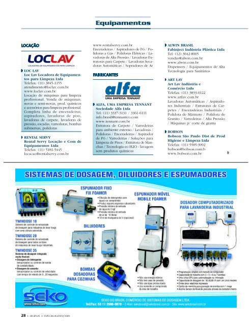 Equipamentos - Revista Higiplus