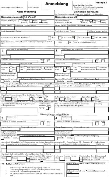 Formular Anmeldung - Gemeinde Langerwehe