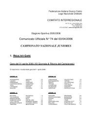 Comunicato Ufficiale N° 74 del 03/04/2006 CAMPIONATO ...