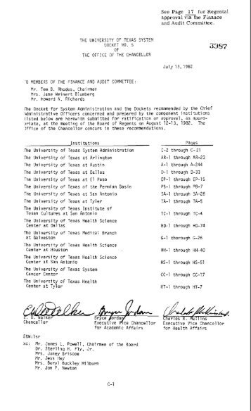 August 1982 - Docket - University of Texas System