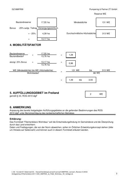 Wortlaut zum Flächenwidmungsplan Nr. 5.00 der Marktgemeinde ...