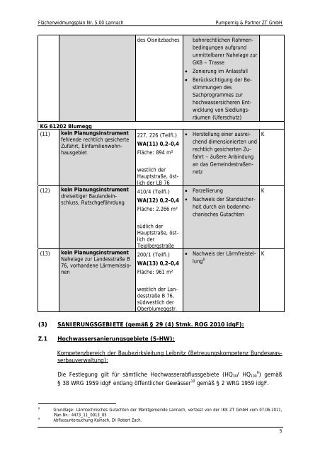 Wortlaut zum Flächenwidmungsplan Nr. 5.00 der Marktgemeinde ...