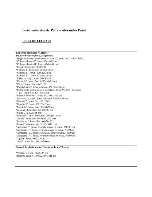 Lector universitar dr. Petre – Alexandru Pasat