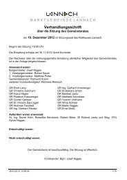 Protokoll der Gemeinderatssitzung vom 10.12.2012