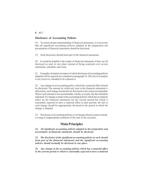(AS) 1 Disclosure of Accounting Policies - Ministry of Corporate Affairs