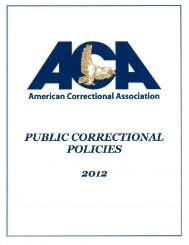 ACA Public Correctional Policies - American Correctional Association