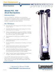 Models P15 - P30 Shock Test Systems