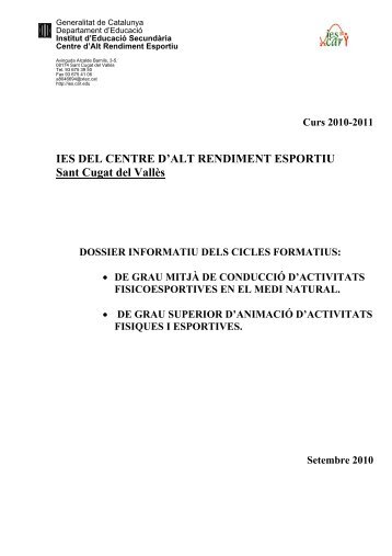 Dosier alumnat Inici de curs 10-11.pdf - IES CAR de Sant Cugat