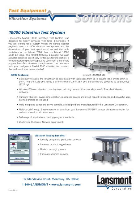 10000 Vibration Test System - Lansmont Corporation