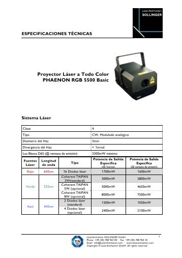 PHAENON RGB 5500 Basic - LaserAnimation SOLLINGER GmbH