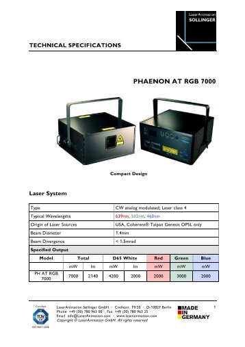 PHAENON AT RGB 7000 - LaserAnimation SOLLINGER GmbH