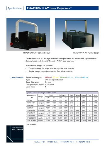 PHAENON X AT Laser Projectors