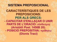 sistema preposicional característiques de les preposicions