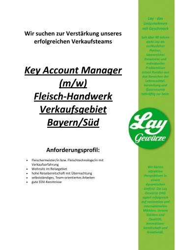 Key Account Manager - Lay Gewürze ... und es schmeckt