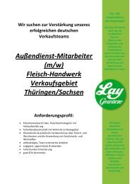 Außendienst-Mitarbeiter (m/w) - Lay Gewürze ... und es schmeckt