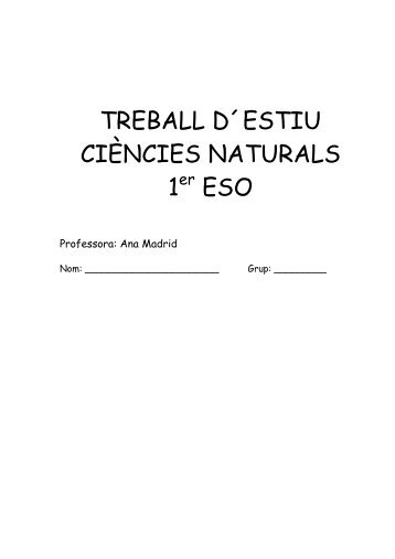 TREBALL D´ESTIU CIÈNCIES NATURALS 1 ESO