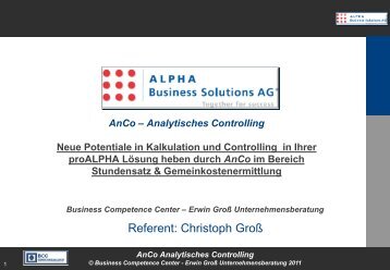 Anco Analytisches Controlling