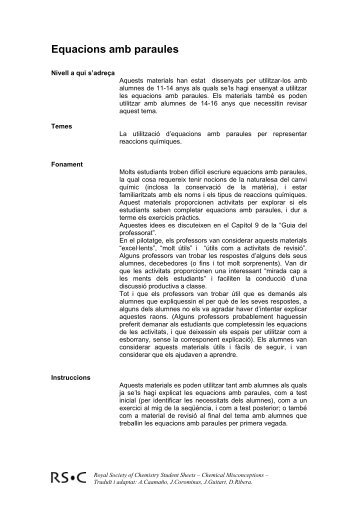 Equacions amb paraules (pdf) - Blogs de l'Institut d'Estudis Catalans