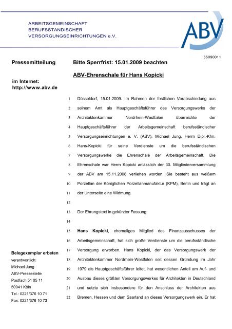 zur Pressemeldung... - Abv