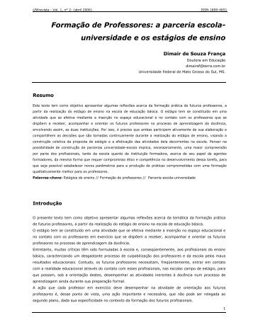 Formação de Professores: a parceria escola ... - Unirevista