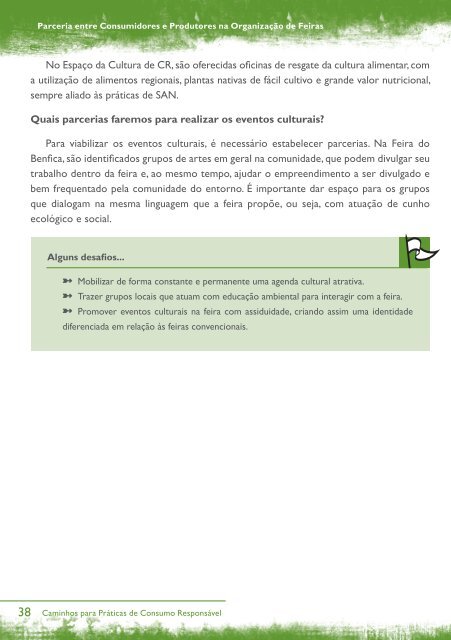 Parceria entre Consumidores e Produtores na Organização de Feiras