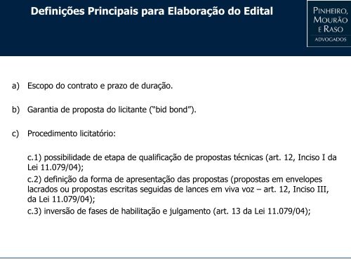 Modelagem de Projetos de Parceria Público-Privada - Pinheiro ...