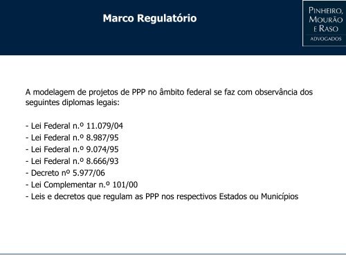 Modelagem de Projetos de Parceria Público-Privada - Pinheiro ...