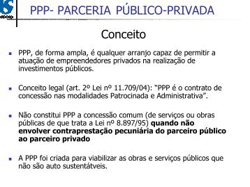 PPP- PARCERIA PÚBLICO-PRIVADA Conceito - Sabesp