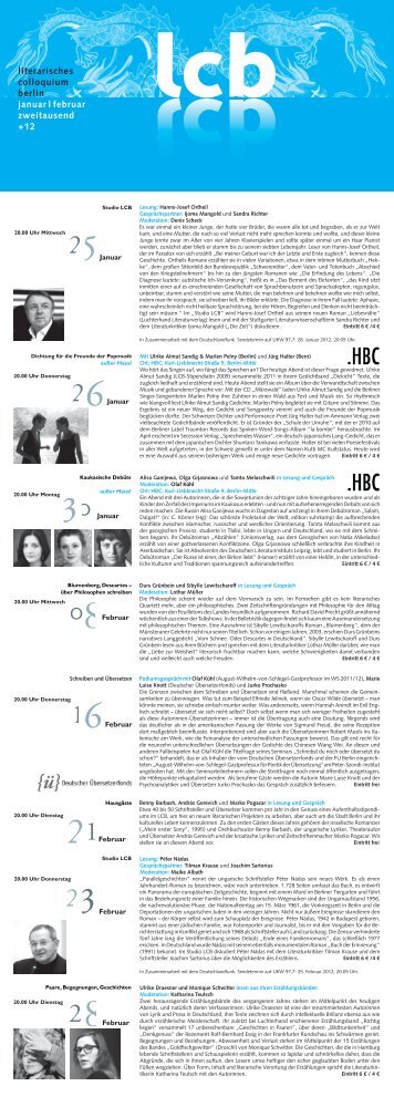 LCB-Programm 02/2012 als PDF - Literarisches Colloquium Berlin