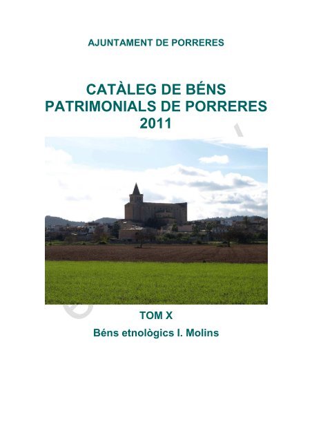 tom 10 béns etnològics I. Molins - Ajuntament de Porreres