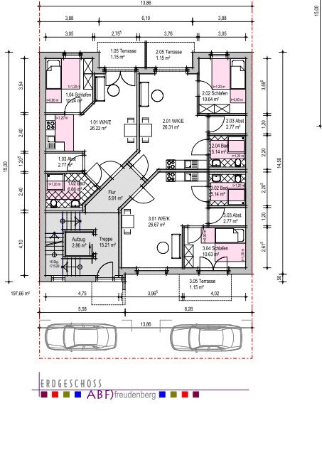 Page 1 15,00 3.02 Bad 5.14 mÂ² 16 Stg. 17.5/28 1.04 Schlafen 10.24 ...