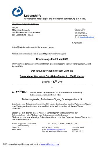 Einladung Mitgliederversammlung 2009 _2 - bei der Lebenshilfe in ...