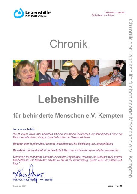 Chronik NEU Mai 2007 WH - Lebenshilfe Kempten