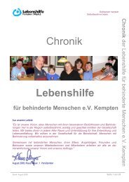 Chronik Sommer 2007 - Lebenshilfe Kempten