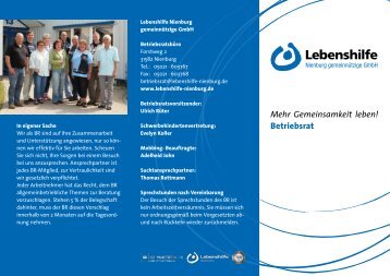 Mehr Gemeinsamkeit leben! Betriebsrat - Lebenshilfe Nienburg
