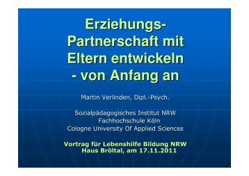 Vortag M.Verlinden Erziehungspartnerschaft - Lebenshilfe NRW