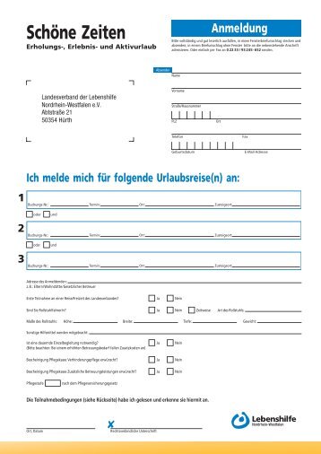 Schöne Zeiten - Lebenshilfe NRW