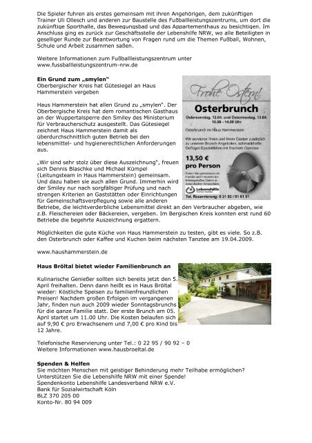 Newsletter Ausgabe 3-2009 - Lebenshilfe NRW