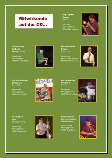 Mitwirkende auf der CD... - Lebenshilfe Regensburg