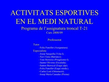 ACTIVITATS ESPORTIVES EN EL MEDI NATURAL - Inefc
