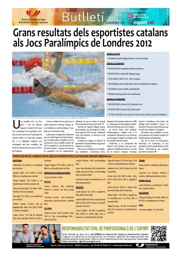 Grans resultats dels esportistes catalans als Jocs ... - UFEC.tv