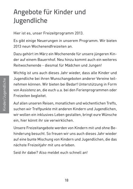 Jahresprogramm 2013 - Lebenshilfe Tübingen