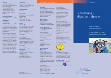 Behinderung - Migration - Gender - Lebenshilfe Tübingen