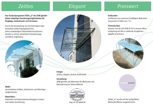 ZAW - Werkstatt: Designvordach - Lebenshilfe Zollernalb