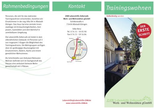 ZAW - wohnen: Trainingswohnen - Lebenshilfe Zollernalb