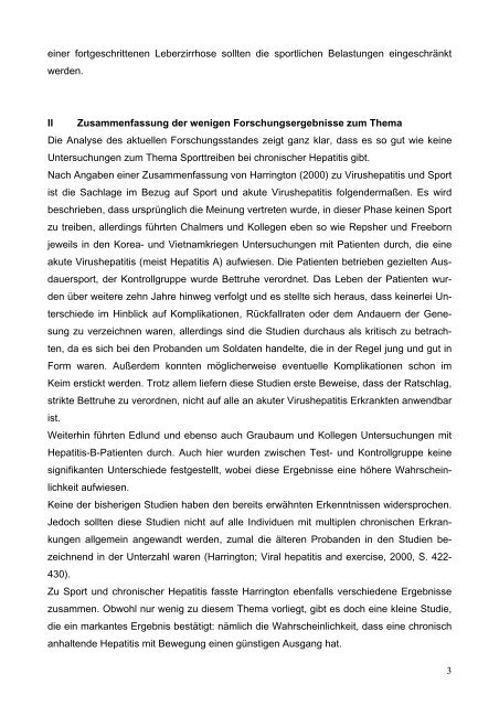Sport und chronische Hepatitis von Maren Müller (B.A.) - Deutsche ...