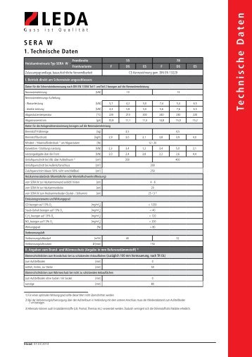 LEDA Sera W Technische Daten - HAFA