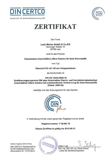 DIAMANT H10 Ø145 DINplus Zertifikat (PDF, 713 kB) - Leda